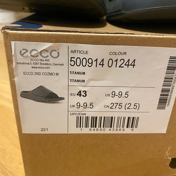 ECCO MENS COZMO ONE BAND SLIDE Sandals Size US 9-9.5 - Picture 8 of 9